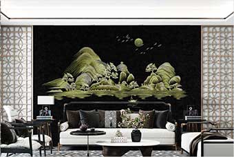 巴中森佰汇航空纤维墙咔（湖光山色）